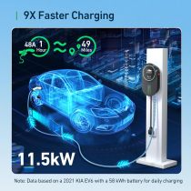 Level 2 EV Charger 48 Amp EV Charger Level 2 (11.5KW, 240V, NEMA 14-50P) J1772 Charger, 21ft Cord with 2 RFID Cards EV Chargers for Home Level 2, EV Level 2 Electric Car Charger, ETL UL FCC Certified