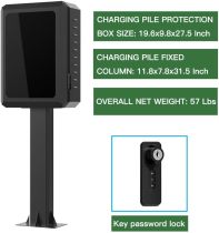 EV Charger Lock Box, EV Home Electric Vehicle Charging Station Organizer and Protector, EV New Energy Vehicle Charging Pile Protection Box, Charging Pile Safety Box, for Indoor Outdoor, Black