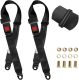 2 Pack Universal Seat Belt Fits Most Golf Cart Front/Rear Seats, 2 Point Adjustable Seatbelts Kit, Black