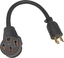 FC-EV10345 Male Older Dryer 3 Prong Plug to Female 4 Prong 14-50R Receptacle 3 Prong to 4 Prong EV Charge Adapter Cord NEMA 10-30P to 14-50R 30A to 50A Output 30Amp 250Volt (Only for EV use)