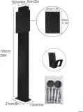 Ev Charger Pedestal Outdoor, Electric Vehicle Pile, Support Pole for EV Charging Station, Compatible with Mobile Connector(Black)