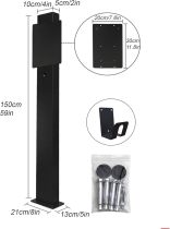 Ev Charger Pedestal Outdoor, Electric Vehicle Pile, Support Pole for EV Charging Station, Compatible with Mobile Connector(Black)