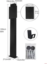 Ev Charger Pedestal Outdoor, Electric Vehicle Pile, Support Pole for EV Charging Station, Compatible with Mobile Connector(Black)