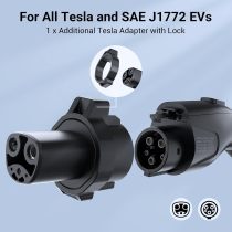 Tera Electric Vehicle Charger Level-1: Level 2 for Tesla J1772 EV 32A 8A 110V 240V Portable & Wall Connector Dual Use ETL NEMA 14-50 & 5-15 Wi-Fi Enabled 25FT Cable with Holder P01