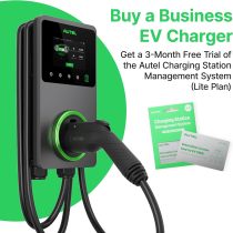 Autel Smart Electric Vehicle (EV) Charger Level 2, 50 Amp with LCD Touch Screen, OCPP Compliant, Integrated with Autel Cloud, Outdoor/Indoor, 4G Wi-Fi and Bluetooth Enabled, 25-Foot Cable, Black