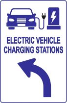 Electric Vehicle Charging Station Sign – Direction for EV Charging Station, Vivid Design Plus UV Protection to Last Longer, 3M Reflective(EGP) Rust-Free Aluminum at 18”x12” 0.04”