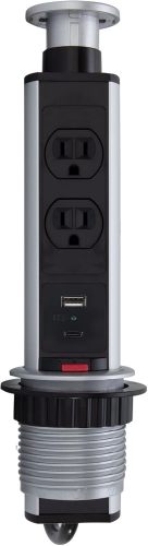 RecPro Pop Up Outlet Charger w/Wireless Phone Charger, USB 15 Amp