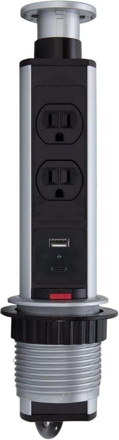 RecPro Pop Up Outlet Charger w/Wireless Phone Charger, USB 15 Amp