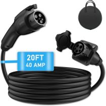 J1772 Extension Cable, 20ft 40A 110V-240V EV Charger Extension Cable Compatible with All J1772 EV Chargers for Level 1/2 Stations with Carrying Bag