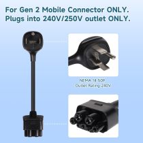 NEMA 14-50 Adapter for Gen 2 Mobile Portable Charger for Gen 2 Mobile Charger to 240V Outlet at 32 Amp(Length 16 inches)