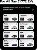 Level 2 EV Charger, 40A 240V Schedule Timer Portable EV Home Charging Station, 8A/16A/32A/40A Adjustable Current 20ft Cable, Compatible with All SAE J1772 EVs