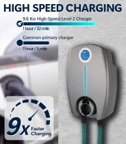 Home Smart Level 2 EV Charger up to 40 Amp，Outdoor Fast Charging Station with NEMA 14-50 Plug for All J1772 Electric Vehicles, Wi-Fi and Bluetooth Enabled EVSE, 25-Foot Cable