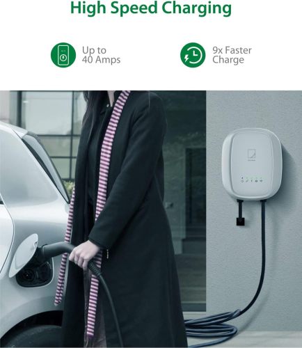 ATG e-Power Electric Vehicle (EV) Charger, 40 Amp, 9.6 kW to 240 VAC, Level 2 Wi-Fi (2.4 GHz) Connectivity, UL Listed, Energy Star, NEMA 14-50 Plug, IK10, Indoor/Outdoor, 18-Foot Cable, Black