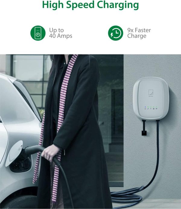 ATG e-Power Electric Vehicle (EV) Charger, 40 Amp, 9.6 kW to 240 VAC, Level 2 Wi-Fi (2.4 GHz) Connectivity, UL Listed, Energy Star, NEMA 14-50 Plug, IK10, Indoor/Outdoor, 18-Foot Cable, Black