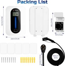 Level 2 Electric Vehicle AC Charging Stations 32Amp/7KW 240V Wall-Mount Indoor/Outdoor Electric Car Fast Home Charging Station with Flexible 16ft Cable Electric Vehicle Charging Equipment