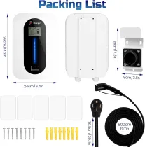 Level 2 Electric Vehicle AC Charging Stations 32Amp/7KW 240V Wall-Mount Indoor/Outdoor Electric Car Fast Home Charging Station with Flexible 16ft Cable Electric Vehicle Charging Equipment