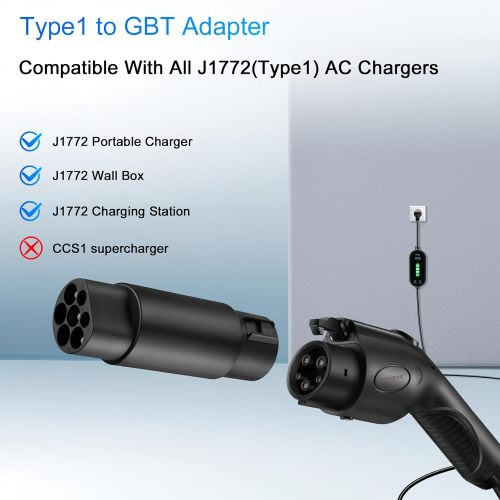 EV Charger Connector Type 1 to GBT Adapter Electric Vehicle Charging Adapter SAE j1772 to GB/T EV Charging Adapter (J1772 to GBT Adapter Model 2)