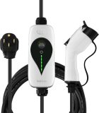 SAE J1772 Portable Level 2 EV Charger, 40 Amp, 90-260V, 9.6KW, Charging Cable with NEMA 14-50 Male Plug Home Charging, Indoor/Outdoor ev Charge Station Charge Gun