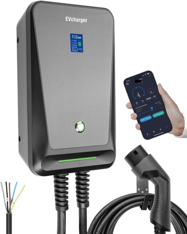Electric Vehicle Charging Stations EV Charger Type 2 16A 3 Phase Wallbox Electric Car Charging Station with 6.1M Cable 11KW IEC 62196-2 ( Color : 32A 1 Phase 7KW )