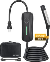 Level 2 Portable EV Charger - 40A 240V EVSE with NEMA 14-50 Plug,9.6kW,17ft Cable,ETL Certified,40A/32A/24A/16A Adjustable Current Home EV Charging Station for SAE J1772 EVs