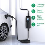 10/16A EV Charger Level 1+2, 20ft Charging Cable NEMA 6-20 Plug with LCD Display Portable EV Charging Station for Electric and Hybrid Vehicles