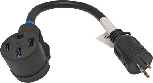 FC-EV10345 Male Older Dryer 3 Prong Plug to Female 4 Prong 14-50R Receptacle 3 Prong to 4 Prong EV Charge Adapter Cord NEMA 10-30P to 14-50R 30A to 50A Output 30Amp 250Volt (Only for EV use)