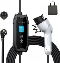 Level 2 SAE J1772 to Schuko EV Charger, Type 1 Portable EV Charging Station, 1-15hr Delay Timer, 8A-16A Variable, 3.5kW (5-metre Cable)