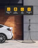 Level 2 Portable EV Charger - 40A 240V EVSE with NEMA 14-50 Plug,9.6kW,17ft Cable,ETL Certified,40A/32A/24A/16A Adjustable Current Home EV Charging Station for SAE J1772 EVs