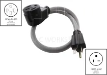 AC WORKS Electric Vehicle Charging Adapter for Tesla Use (6-20 20A 250V Window AC)