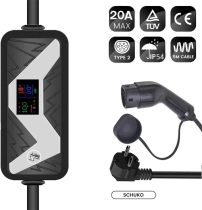 EV Charger 20A Electric Vehicle Charging Station EVSE Wallbox with Type 2 with Schuko Plug Cable IEC 62196-2 Compatible with Mercedes-Benz (Color : 5M Cable Type2)