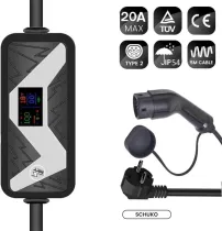 EV Charger 20A Electric Vehicle Charging Station EVSE Wallbox with Type 2 with Schuko Plug Cable IEC 62196-2 Compatible with Mercedes-Benz (Color : 5M Cable Type2)