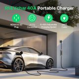 Level 2 EV Charger 40A 9.6KW Electric Vehicle Charger with 14-50 Plug, 25Ft Cable J1772 Connector, Schedule Charging Timer Adjustable Car Charger Station for All EVs