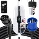 Tera Electric Vehicle Charger Level-2: Level 1 for Tesla J1772 EV 32A 8A 110V 240V Portable & Wall Connector Dual Use ETL NEMA 14-50 & 5-15 Wi-Fi Enabled 25FT Cable with Holder P01