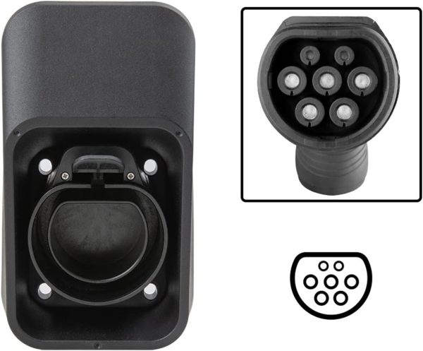 Electric Vehicle Charging Stations EV Charger Cable Holder for 62196-2 Connector Socket Plug Mount AC Dummy Station Level 2 Waterproof Electric Vehicle Charging Cable Compatible