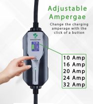 PRIMECOM.TECH Level 2 Electric Vehicle (EV) Charger Amperage Adjustable (10Amp - 16Amp - 20Amp - 24Amp - 32Amp) 30Ft Cable EVSE Plug-in Hybrid (30 FT, 10-30P)