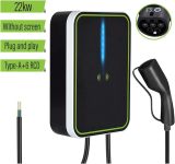 Electric Vehicle Charging Stations EV Charger Type 2 32A 22kw 3 Phase Wallbox Electric Car Charging Station with 5M Cable IEC 62196-2 (Color : with Screen, Size : Type2)