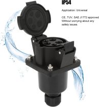 Type 1 EV Socket Energy Vehicles AC Socket Holder Level 2 Single Phase 240V 16A 32A Universal CE TUV SAE J1772 Approved