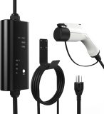 Portable EV Charger, NEMA 5-15 110v-120v Level 1 EV Charger,Adjustable Amp 6A/10A/13A/16A with 16.4Ft Cable, Home Electric Car Charger Stations for J1772 EVs, Tesla Need Adapter