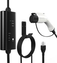 Portable EV Charger, NEMA 5-15 110v-120v Level 1 EV Charger,Adjustable Amp 6A/10A/13A/16A with 16.4Ft Cable, Home Electric Car Charger Stations for J1772 EVs, Tesla Need Adapter