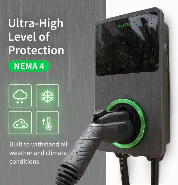 Autel MaxiCharger Home Smart Electric Vehicle (EV) Charger, 40 Amp Level 2 Wi-Fi and Bluetooth Enabled EVSE, Indoor/Outdoor Car Charging Station, with RFID Cards