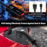 JX-E Level 1&2 EV Charger, Portable Level 2 Electric Vehicle Charger with 25FT Cable Home EV Charging Sation for All SAE J1772 EVs, NEMA 6-20 & NEMA 5-15 Plug, 16Amp, 110V-240V