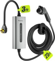 Level 2 EV Charger 40A J1772 Connector 9.6KW Electric Car Charger 240V with 14-50 Plug 25 FT Cable 15-40 Amps Adjustable Current Mobile Vehicle Charging Station for All EVs