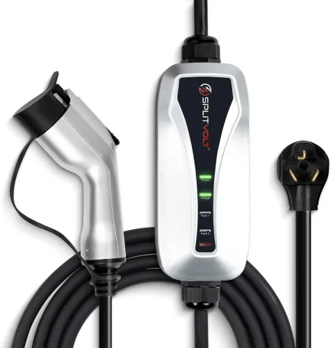 NEMA 10-30 Level 2 Portable EV Charger 24 Amp, 220-240 Volt, 26ft Cable, Electric Vehicle Charger Plug-in EV Charging Station, J1772 Plug Fastest 30 Amp Circuit NEC-Safe Charging