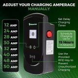 50 Amp - PRIMECOM.TECH Level-2 Smart Electric Vehicle Home Charging Station 220 Volt for Tesla and All EV Brands 30' Feet Length (30 Feet, Hardwire)