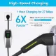 Portable Electric Vehicle Charger Level 2, 7.68KW Fast Charger with J1772 Connector and NEMA 14-50 Plug Scheduled Charging, Works with EV and Hybrid Vehicles, for Home and Outdoor