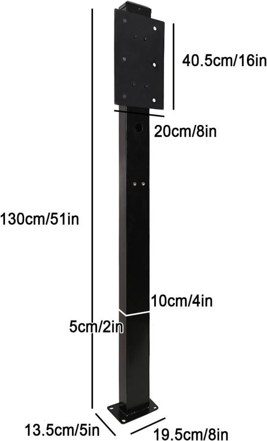 Electric Vehicle Charger Pedestal Stand, EV Charger Pedestal Outdoor, EV Charger Stand Holder, Electric Vehicle Charging Stations, for Tesla Charging Station New Energy Vehicle(130cm/51in)
