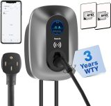 Level 2 EV Charger 48 A (WiFi), 25ft Cable, NEMA 14-50 EV Charger Level 2, ID Card Bluetooth Electric Car Charger, 240V Outdoor/Indoor Home Electric Vehicle Charging Stations, IP66 Water Proof