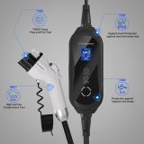 Level 1-2 EV Charger (16 Amp 110-240V 25ft Cable), Portable Electric Vehicle Charger with NEMA 6-20 Plug NEMA 5-15 Adapter,Plug-in Home EV Charging Station for SAE J1772 Evs