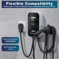 EV Charger 2 Level Electric Vehicle Charging Station,Works with J1772 EV and Hybrid Vehicles,4 Adjustable Current Levels,32Amp,240V,16.4ft Extension Cord