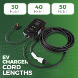 50 Amp - PRIMECOM.TECH Level-2 Smart Electric Vehicle Home Charging Station 220 Volt for Tesla and All EV Brands 30' Feet Length (30 Feet, Hardwire)